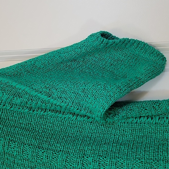 Women Size 1 Fringed Emerald Knit Top By Chico - Picture 3 of 7